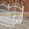 Veranda rocking bed two-person hanging rocking chair 118x58x57 cm white metal rocking bench suspended bench