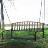 Veranda rocking bed two-person hanging rocking chair 127x60x53 cm metal rocking bench suspended bench