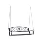 Veranda swing bed two-person hanging rocking chair 132x63x58 cm black metal swing bench suspended bench