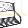 Veranda swing bed two-person hanging rocking chair 132x63x58 cm black metal swing bench suspended bench