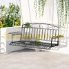 Veranda swing bed two-person hanging rocking chair 137x58x52 cm black metal swing bench suspended bench