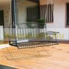 Veranda swing bed two-person hanging rocking chair 137x58x52 cm black metal swing bench suspended bench