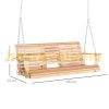 Veranda swing bed 2-3 person hanging swing chair 150x75x53 cm wooden swing bench suspended bench