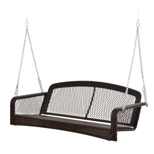 Veranda rocking bed two-person hanging rocking chair 160x68x48 cm polyrattan rocking bench