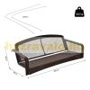 Veranda rocking bed two-person hanging rocking chair 160x68x48 cm polyrattan rocking bench