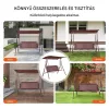 3 személyes kerti hintaágy napellenzővel 174x109,5x155 cm barna 