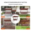 3 személyes hintaágy állítható napellenzővel 174x109,5x152 cm barna