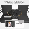 2 személyes hintaágy forgatható tálcával és napellenzővel 174x109,5x155 cm fekete