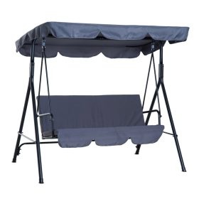   Hintaágy 3 személyes masszív hintaszék szürke antracit színben