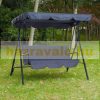 Rocking bed 3-person massive rocking chair in gray anthracite color
