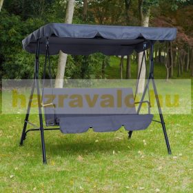   Hintaágy 3 személyes masszív hintaszék szürke antracit színben