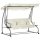 Swing bed 3-person garden seating set 200x120x164 cm beige-grey garden lounger