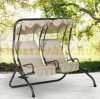 Swing bed 2-person garden sofa set beige 170x136x170 cm