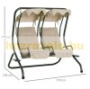 Swing bed 2-person garden sofa set beige 170x136x170 cm
