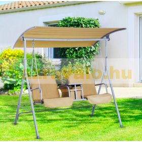 Hintaágy két üléssel asztalkával bézs színben