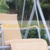 Rocking bed with two seats and table in beige color