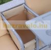 Rocking bed with two seats and table in beige color