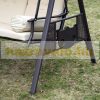 Swing bed 3-person garden seating set 120x208x172 cm beige-brown with two small tables