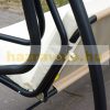 Swing bed 3-person garden seating set 200x120x164 cm beige-black garden lounger