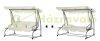 Swing bed 3-person garden seating set 200x120x164 cm beige-black garden lounger
