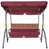 Rocking bed, massive rocking chair burgundy 140x112x150 cm