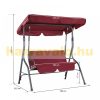 Rocking bed, massive rocking chair burgundy 140x112x150 cm