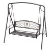 Rocking bed 2-person metal garden seating set 167x123x175 cm bronze