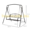 Rocking bed 2-person metal garden seating set 167x123x175 cm bronze