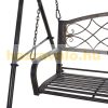 Rocking bed 2-person metal garden seating set 167x123x175 cm bronze