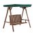 Fa hintaágy 2 személyes fenyő kerti bútor 160x120x165 cm zöld tetővel