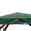 Wooden swing bed for 2 persons pine garden furniture 160x120x165 cm with green roof