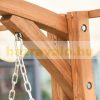 Wooden swing bed for 2 persons pine garden furniture 170x135x170 cm with white awning