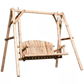   Hintaágy 2 személyes tömör fa kerti bútor 187x137x170 cm