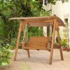 Garden swing bed for 2 persons 189x162x180 cm with adjustable roof outdoor rocking chair made of pine wood