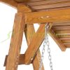 Garden swing bed for 2 persons 189x162x180 cm with adjustable roof outdoor rocking chair made of pine wood