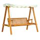 Wooden swing bed for 3 persons pine garden furniture 200x130x185 cm