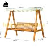 Wooden swing bed for 3 persons pine garden furniture 200x130x185 cm