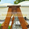 Wooden swing bed for 3 persons pine garden furniture 200x130x185 cm