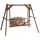 Swing bed for 2 persons solid wood brown garden furniture 187x137x170 cm