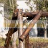Swing bed for 2 persons solid wood brown garden furniture 187x137x170 cm