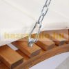 Swing bed 2-person solid wood garden furniture 189.5x162x216 cm beige sunbed outdoor lounger 