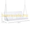 Veranda swing bed 2-3 persons white hanging swing chair 150x75x53 cm wooden swing bench suspended bench