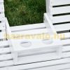 Veranda swing bed 2-3 persons white hanging swing chair 150x75x53 cm wooden swing bench suspended bench