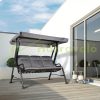 Swing bed three-person garden seating set 200x120x170 cm black