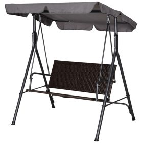   Hintaágy 2 személyes polirattan kerti ülőgarnitúra 140x110x151 cm állítható tetővel