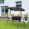 Swing bed 2-person polyrattan garden seating set 140x110x151 cm with adjustable roof