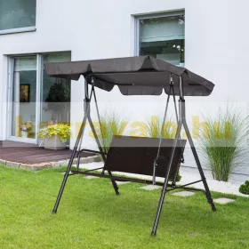   Hintaágy 2 személyes polirattan kerti ülőgarnitúra 140x110x151 cm állítható tetővel