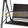 Swing bed 2-person polyrattan garden seating set 140x110x151 cm with adjustable roof