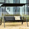 Swing bed 2-person garden seating set 172x110x155 cm black