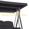 Swing bed 3-person garden seating set 120x208x172 cm black with two small tables